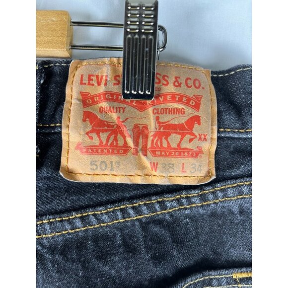 Levi's Strauss & Co 501 Straight Fit Button Fly Jeans, Mens Size 38/34 - Picture 6 of 9